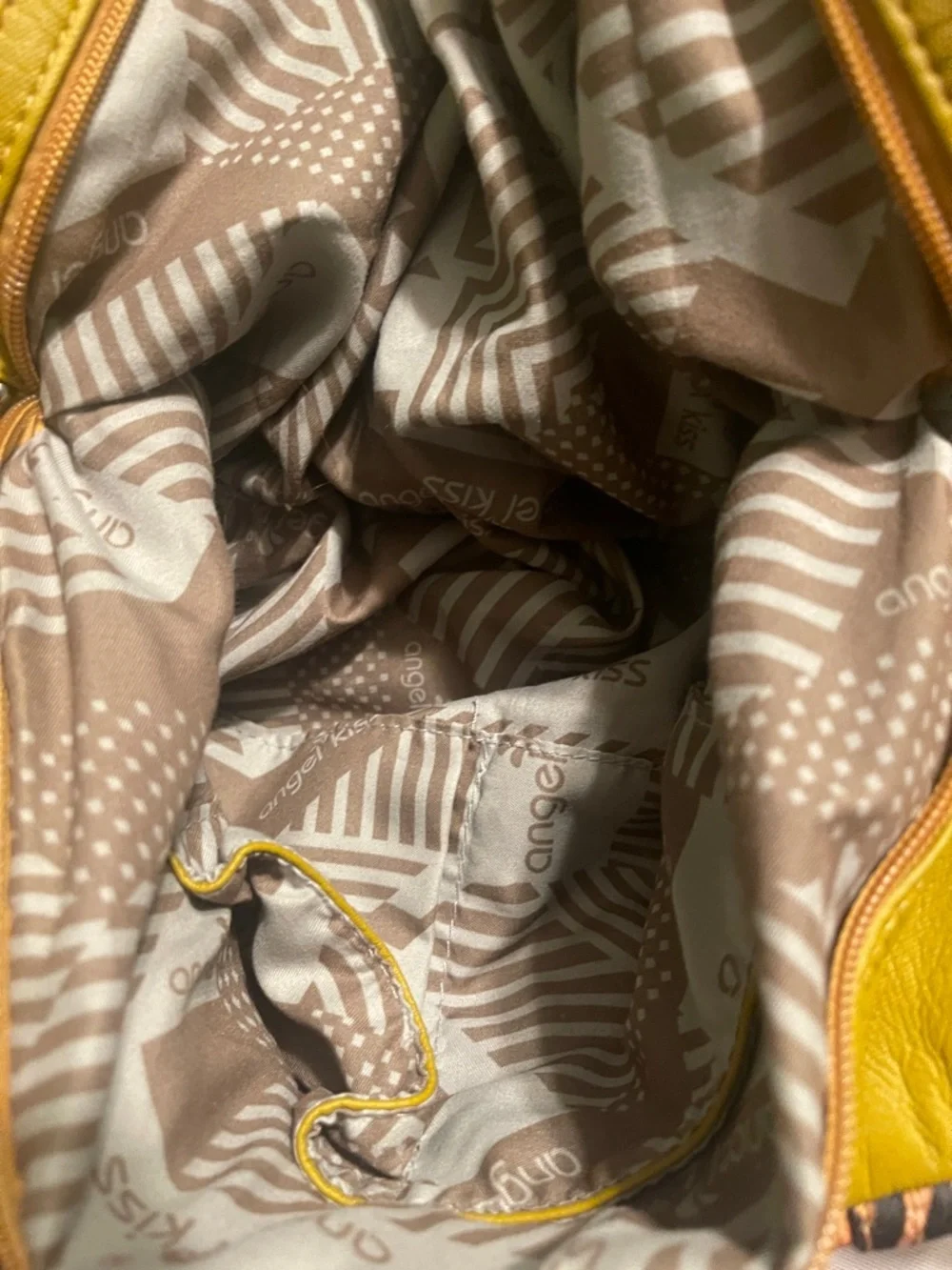 Angel Kiss Leopard Print Shoulder Bag with Olive Green Trim - Picture 4 of 7